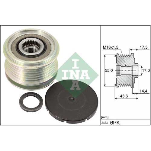 Generatorfreilauf INA 535 0105 10 f&uuml;r AUDI MERCEDES-BENZ NISSAN RENAULT VW DACIA