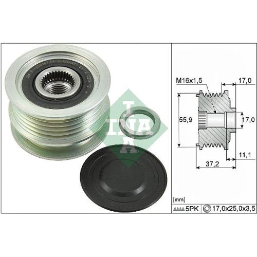 Generatorfreilauf INA 535 0116 10 f&uuml;r NISSAN RENAULT