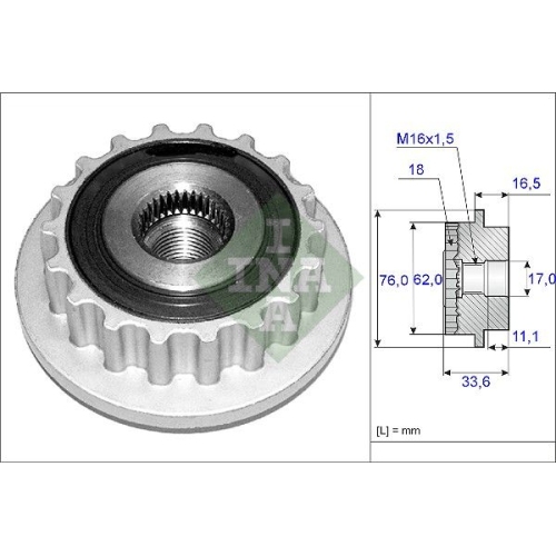Generatorfreilauf INA 535 0118 10 f&uuml;r VW HITACHI