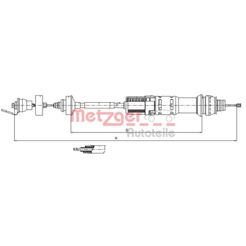 Seilzug, Kupplungsbet&auml;tigung METZGER 11.2198 COFLE f&uuml;r CITRO&Euml;N