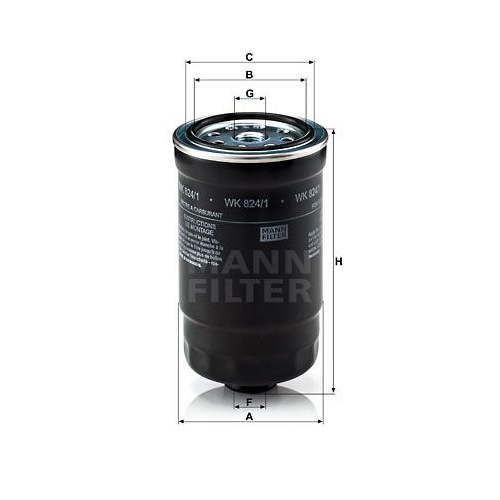 Kraftstofffilter MANN-FILTER WK 824/1 f&uuml;r HYUNDAI KIA