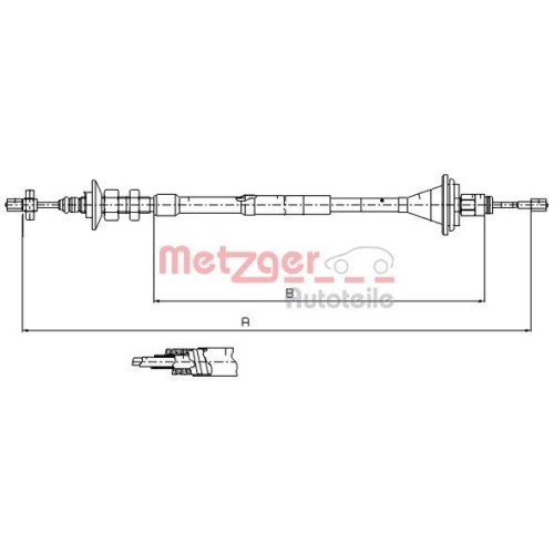 Seilzug, Kupplungsbet&auml;tigung METZGER 11.2911 COFLE f&uuml;r RENAULT