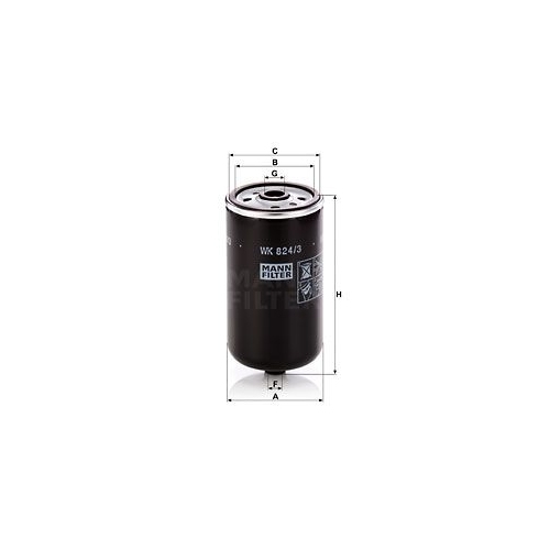 Kraftstofffilter MANN-FILTER WK 824/3 f&uuml;r HYUNDAI KIA