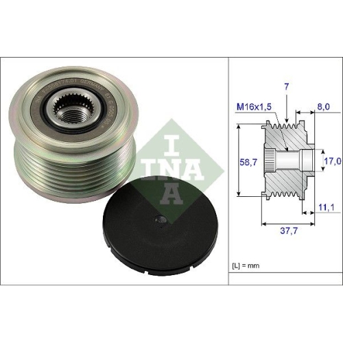 Generatorfreilauf INA 535 0128 10 f&uuml;r FORD MAZDA TOYOTA LAND ROVER