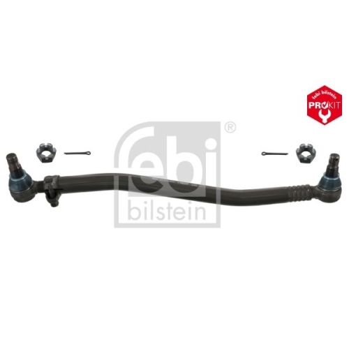 Febi Bilstein 15619 Lenkstange mit Kronenmuttern und Splinten, vom Lenkgetriebe zur 1. Vorderachse , 1 St&uuml;ck