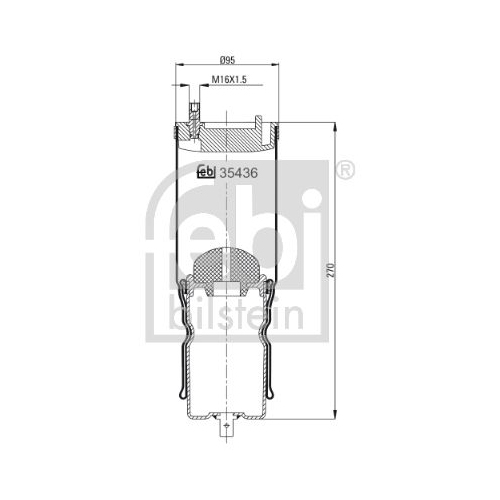 Febi Bilstein 35436 Luftfederbalg f&uuml;r Fahrerhaus , 1 St&uuml;ck