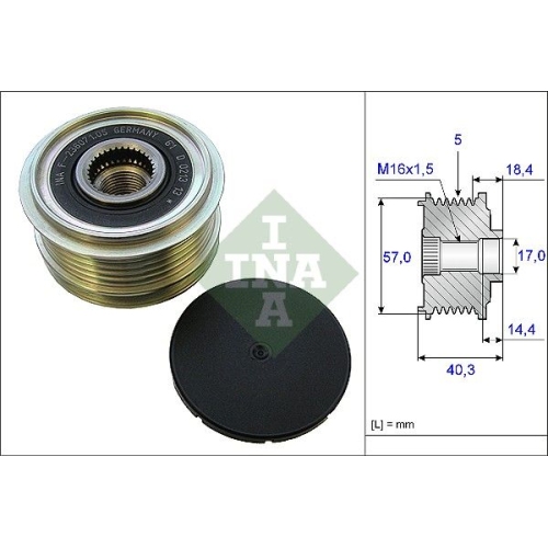 Generatorfreilauf INA 535 0187 10 f&uuml;r HYUNDAI KIA