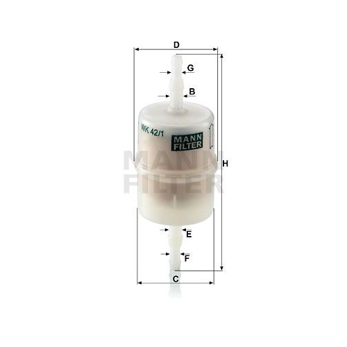 Kraftstofffilter MANN-FILTER WK 42/1 f&uuml;r BMW CHRYSLER FIAT HONDA ISUZU MAZDA