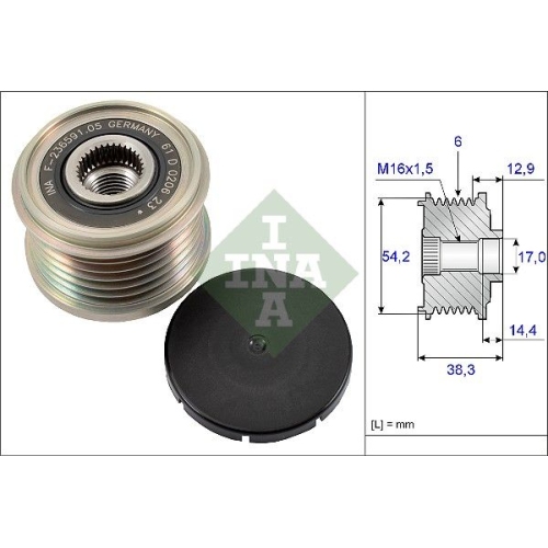Generatorfreilauf INA 535 0194 10 f&uuml;r FIAT FORD LANCIA MAZDA MITSUBISHI OPEL