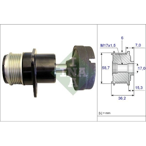 Generatorfreilauf INA 535 0157 10 f&uuml;r FORD