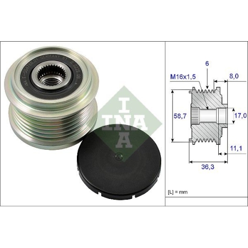 Generatorfreilauf INA 535 0160 10 f&uuml;r CITRO&Euml;N FIAT FORD PEUGEOT