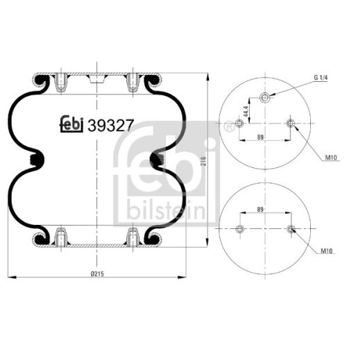 Febi Bilstein 39327 Luftfederbalg , 1 St&uuml;ck