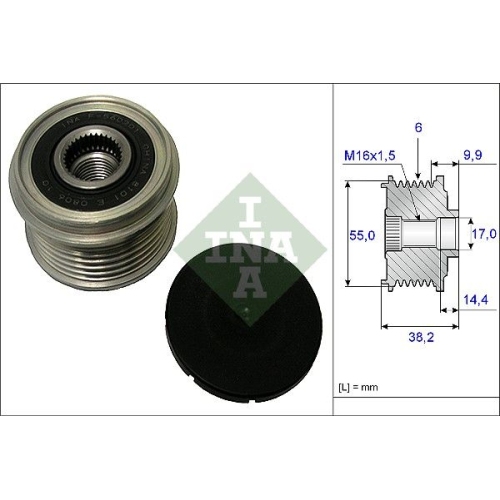 Generatorfreilauf INA 535 0216 10 f&uuml;r HYUNDAI KIA