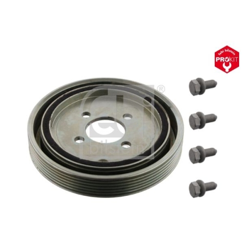 Febi Bilstein 33807 Riemenscheibe (entkoppelt) f&uuml;r Kurbelwelle, mit Schrauben , 1 St&uuml;ck