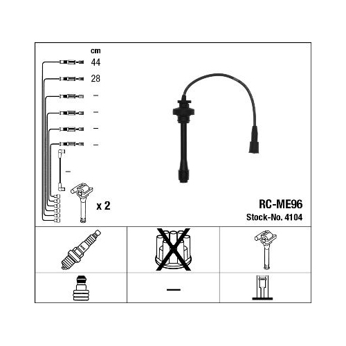 Z&uuml;ndleitungssatz NGK 4104 f&uuml;r MITSUBISHI, zum Zylinder1