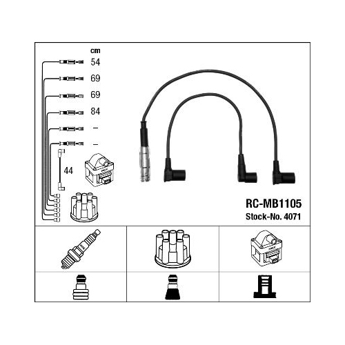 Z&uuml;ndleitungssatz NGK 4071 f&uuml;r MERCEDES-BENZ STEYR SMART MAYBACH