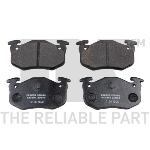 Bremsbelagsatz, Scheibenbremse NK 229955 f&uuml;r CITRO&Euml;N PEUGEOT, Hinterachse