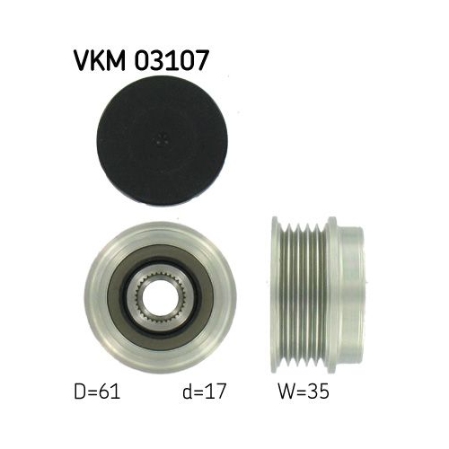 Generatorfreilauf SKF VKM 03107 f&uuml;r AUDI SEAT SKODA VW
