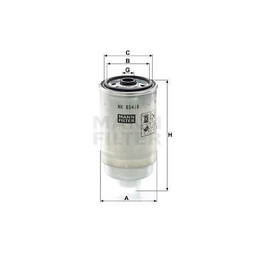 Kraftstofffilter MANN-FILTER WK 854/6 f&uuml;r CITRO&Euml;N FIAT PEUGEOT KIA