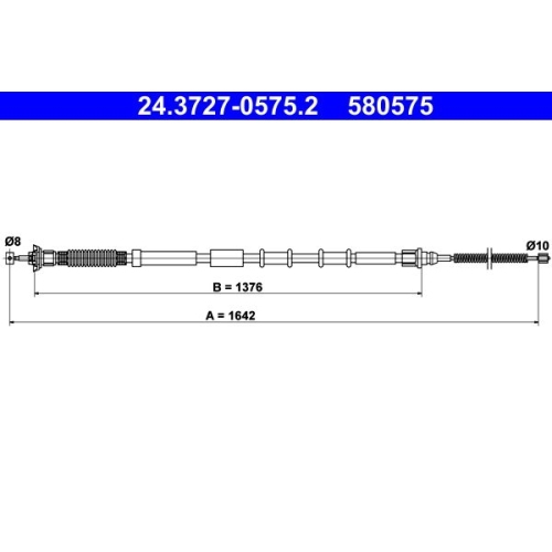 Seilzug, Feststellbremse ATE 24.3727-0575.2 f&uuml;r FIAT, hinten links