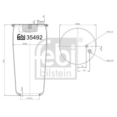 Febi Bilstein 35492 Luftfederbalg ohne Kolben , 1 St&uuml;ck