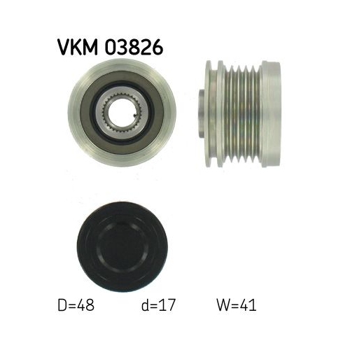 Generatorfreilauf SKF VKM 03826 f&uuml;r MERCEDES-BENZ MITSUBISHI