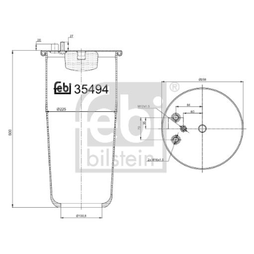 Febi Bilstein 35494 Luftfederbalg ohne Kolben , 1 St&uuml;ck