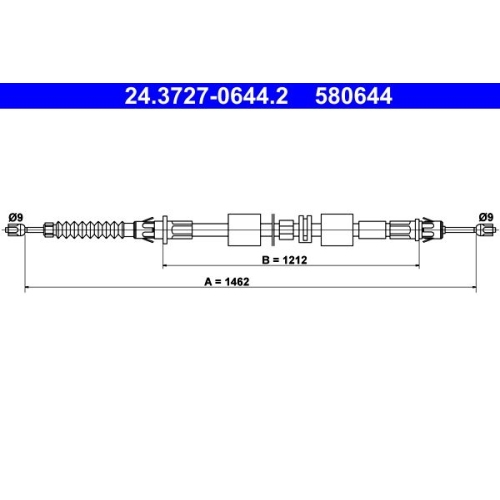 Seilzug, Feststellbremse ATE 24.3727-0644.2 f&uuml;r FORD, hinten