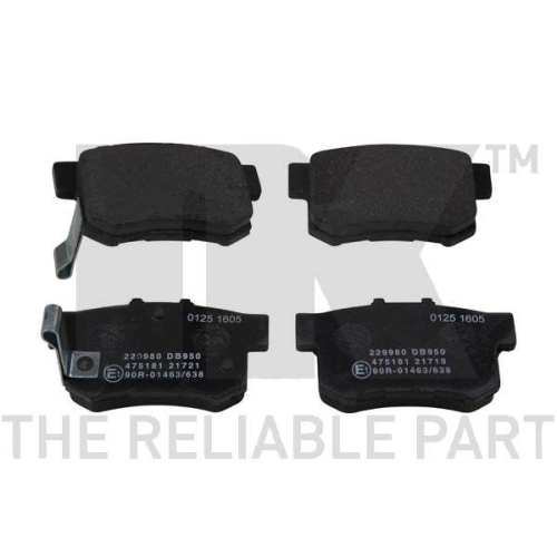 Bremsbelagsatz, Scheibenbremse NK 229980 f&uuml;r FIAT HONDA MG NISSAN ROVER SUZUKI