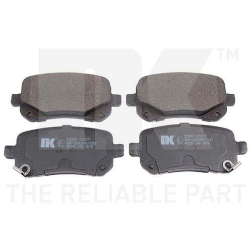 Bremsbelagsatz, Scheibenbremse NK 229992 f&uuml;r CHRYSLER DODGE FIAT, Hinterachse