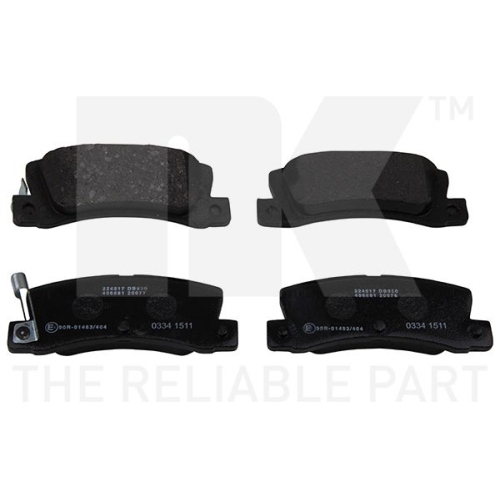 Bremsbelagsatz, Scheibenbremse NK 224517 f&uuml;r TOYOTA, Hinterachse