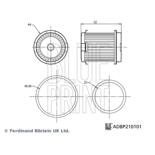 Blue Print 1x ADBP210101BP Getriebe&Atilde;&para;lfilter mit Dichtringen