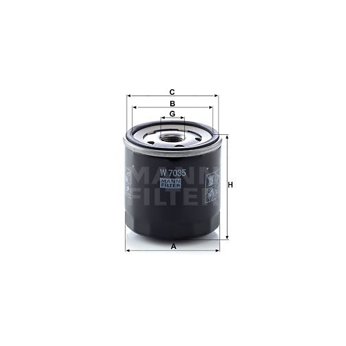 &Ouml;lfilter MANN-FILTER W 7035 f&uuml;r CHRYSLER FIAT AMERICANMOTORS(FORD) GROVE HYSTER