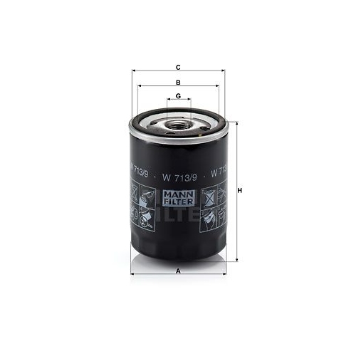 &Ouml;lfilter MANN-FILTER W 713/9 f&uuml;r ROVER LAND ROVER