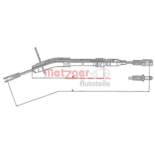 Seilzug, Feststellbremse METZGER 10.935 COFLE f&uuml;r MERCEDES-BENZ, hinten links