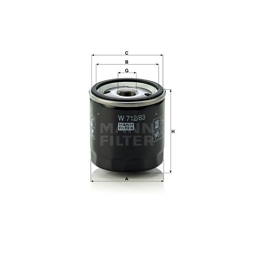 &Ouml;lfilter MANN-FILTER W 712/83 f&uuml;r BMW DAIHATSU FIAT TOYOTA VAG PERKINS ONAN