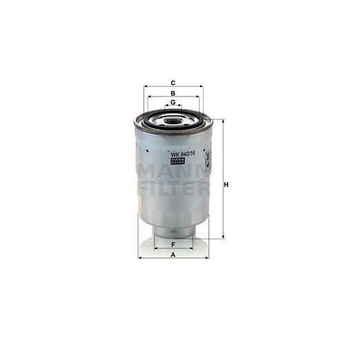 Kraftstofffilter MANN-FILTER WK 940/16 x f&uuml;r MITSUBISHI SUZUKI VOLVO HYSTER YALE