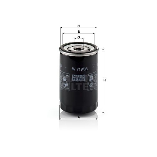 &Ouml;lfilter MANN-FILTER W 719/36 f&uuml;r JAGUAR LAND ROVER