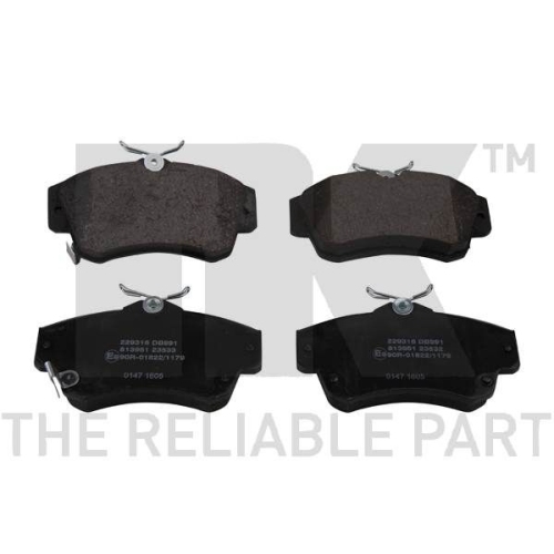 Bremsbelagsatz, Scheibenbremse NK 229316 f&uuml;r CHRYSLER DODGE, Vorderachse