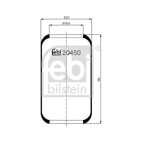 Febi Bilstein 20450 Luftfederbalg ohne Kolben , 1 St&uuml;ck