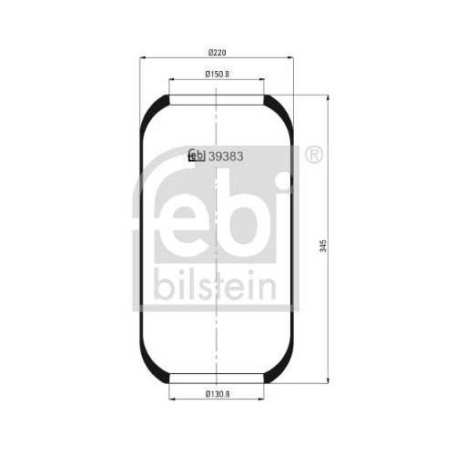 Febi Bilstein 39383 Luftfederbalg ohne Kolben , 1 St&uuml;ck