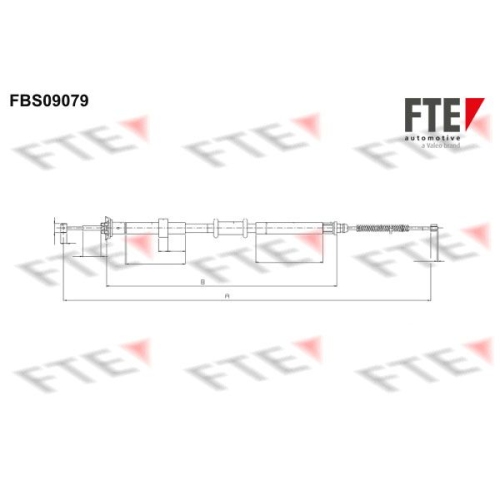 Seilzug, Feststellbremse FTE FBS09079 f&uuml;r FIAT, hinten links