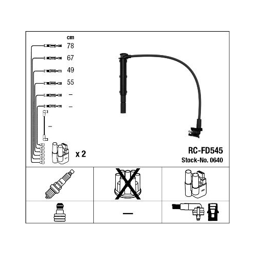 Z&uuml;ndleitungssatz NGK 0640 f&uuml;r FORD