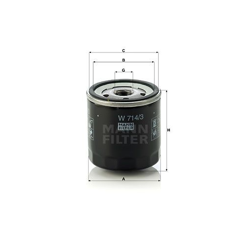 &Ouml;lfilter MANN-FILTER W 714/3 f&uuml;r FIAT FORD NISSAN RENAULT SAME LAMBORGHINI
