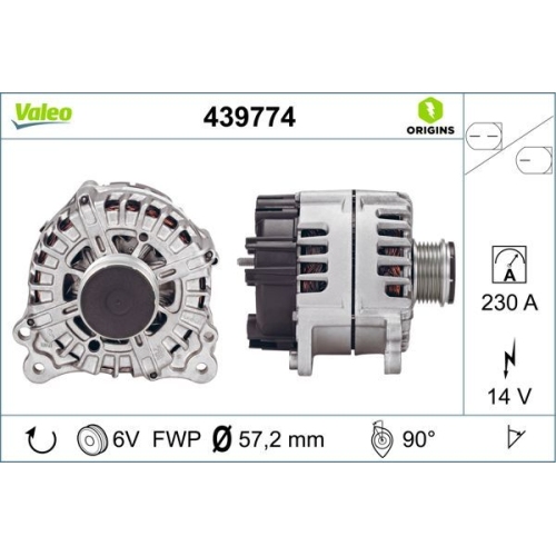 Generator VALEO 439774 VALEO ORIGINS NEW f&uuml;r PORSCHE VW