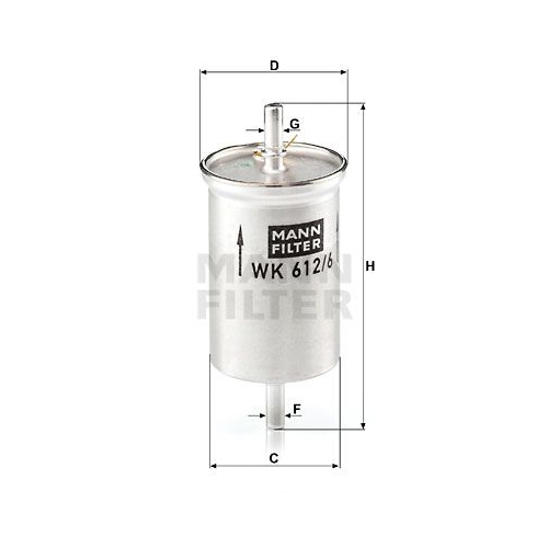 Kraftstofffilter MANN-FILTER WK 612/6 f&uuml;r SMART