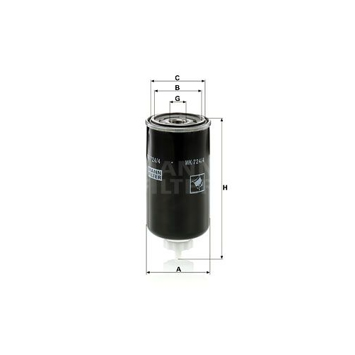 Kraftstofffilter MANN-FILTER WK 724/4 f&uuml;r VOLVO YANMAR GEHL
