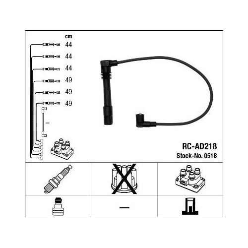 Z&uuml;ndleitungssatz NGK 0518 f&uuml;r AUDI SEAT SKODA VW LAMBORGHINI BENTLEY