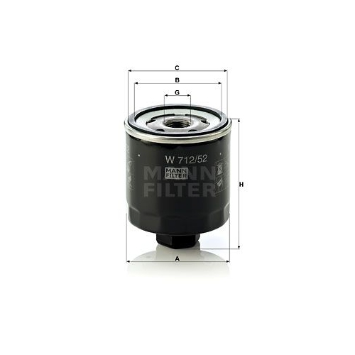 &Ouml;lfilter MANN-FILTER W 712/52 f&uuml;r VAG