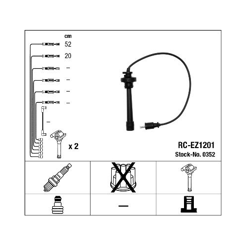 Z&uuml;ndleitungssatz NGK 0352 f&uuml;r MAZDA